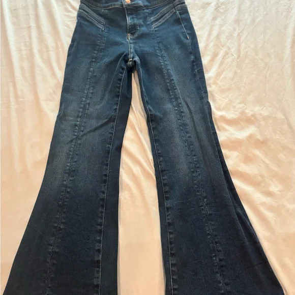 Express Dark Indigo Flare Jeans - Picture 2 of 7